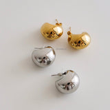 YUME Round Chunky Stud Earrings - Gold Plated