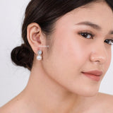 SANDRA Zirconia Pearl Stud Earrings - Wedding