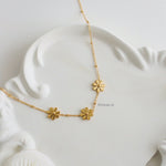 JIA | Lunar - Gold Plated Flower Chain Necklace