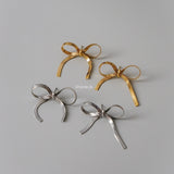 BRYNN Ribbon Bow Earrings - Gold Plated