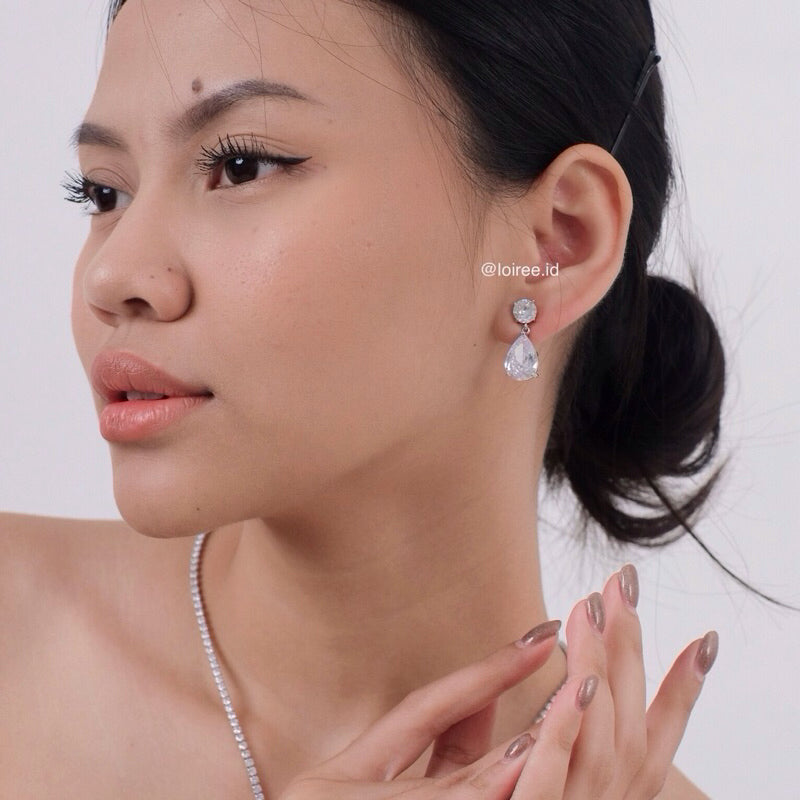 ELORA Zirconia Necklace Earrings Set - Wedding