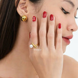 EZRA Adjustable Pearl Ring - Gold Plated