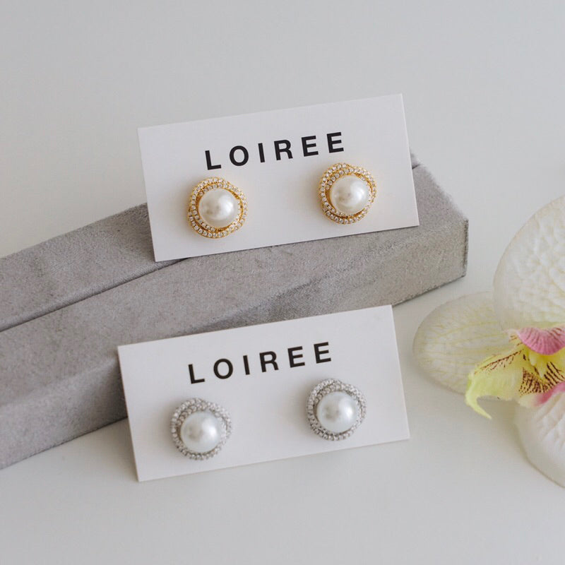 RALINE Zirconia Pearl Stud Earrings - Wedding