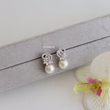 HAZEL | Wedding Collection - Zirconia Pearl Stud Earrings