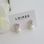 HAZEL | Wedding Collection - Zirconia Pearl Stud Earrings
