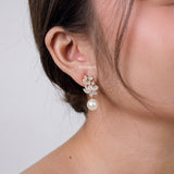 BAILEY Zirconia Pearl Earrings - Gold Plated