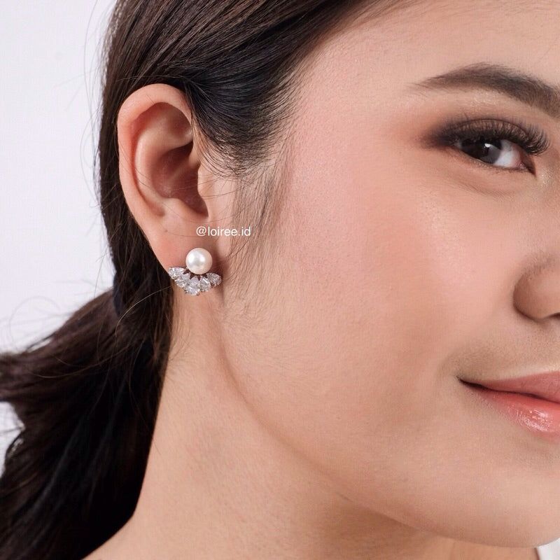 DASHA | Wedding - Zirconia Pearl Earrings