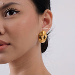 ROCKY Irregular Statement Earrings - Gold Plated
