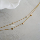 MICAH Double Layer Heart Bracelet - Gold Plated