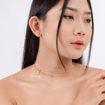 SOLEIL Coquette Bow Choker Necklace - Gold Plated