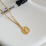 ROSE MEDALLION Chain Necklace - Gold Plated