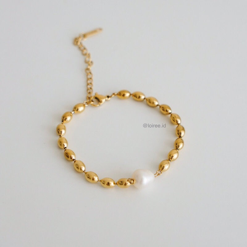 COSMO Necklace & Bracelet | Everyday - Gold Plated Freshwater Pearl Beaded Chain