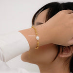 COSMO Necklace & Bracelet | Everyday - Gold Plated Freshwater Pearl Beaded Chain