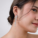GISELLE | Wedding Collection - Zirconia Long Dangle Stud Earrings
