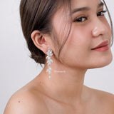 GISELLE | Wedding Collection - Zirconia Long Dangle Stud Earrings