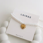 DILETTA | Valentine - Gold Plated Heart Pearl Necklace