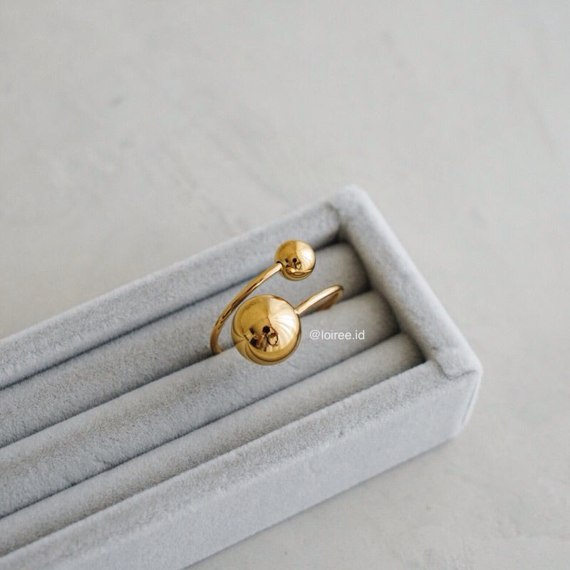 OWEN Adjustable Ball Ring - Gold Plated