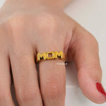 MOM Statement Ring - Gold Plated