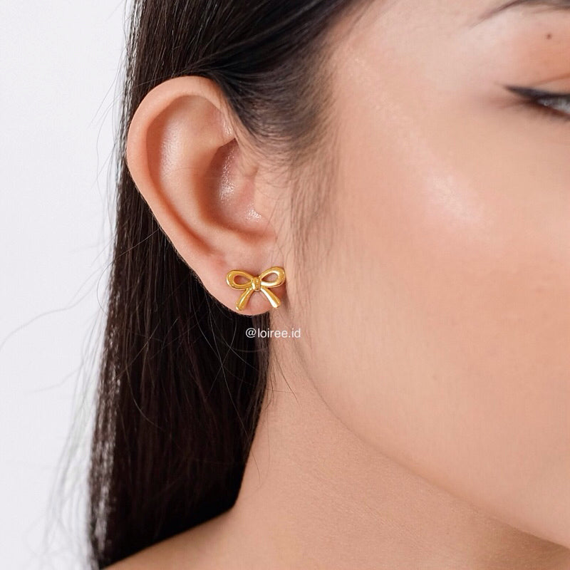 KAILANI Coquette Bow Earrings - Gold Plated