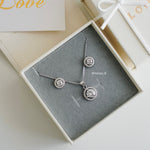 Wedding Necklace & Earrings Set - Zirconia Jewelry Set / Set Kalung Anting / Set Perhiasan Wanita