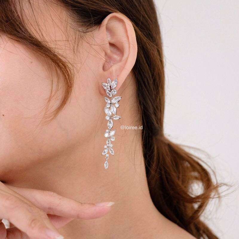 KHLOE Zirconia Long Dangle Earrings - Wedding
