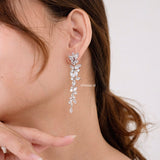 KHLOE Zirconia Long Dangle Earrings - Wedding