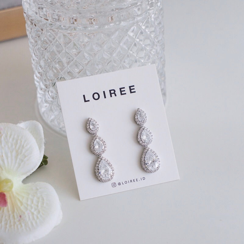 CLEMENCE Zirconia Long Dangle Earrings - Wedding