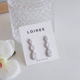 CLEMENCE Zirconia Long Dangle Earrings - Wedding