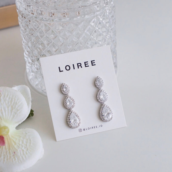 CLEMENCE Zirconia Long Dangle Earrings - Wedding
