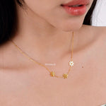 JIA | Lunar - Gold Plated Flower Chain Necklace