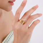 KEIKA | Lunar - Gold Plated Flower Rings