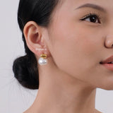 MERYL Pearl Stud Earrings - Gold Plated
