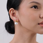 MERYL Pearl Stud Earrings - Gold Plated