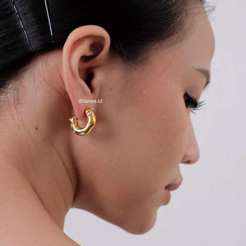 BENSON Round Hoop Earrings - Gold Plated