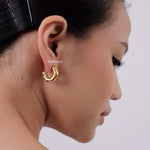 BENSON Round Hoop Earrings - Gold Plated