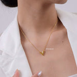 V Pendant Chain Necklace - Gold Plated