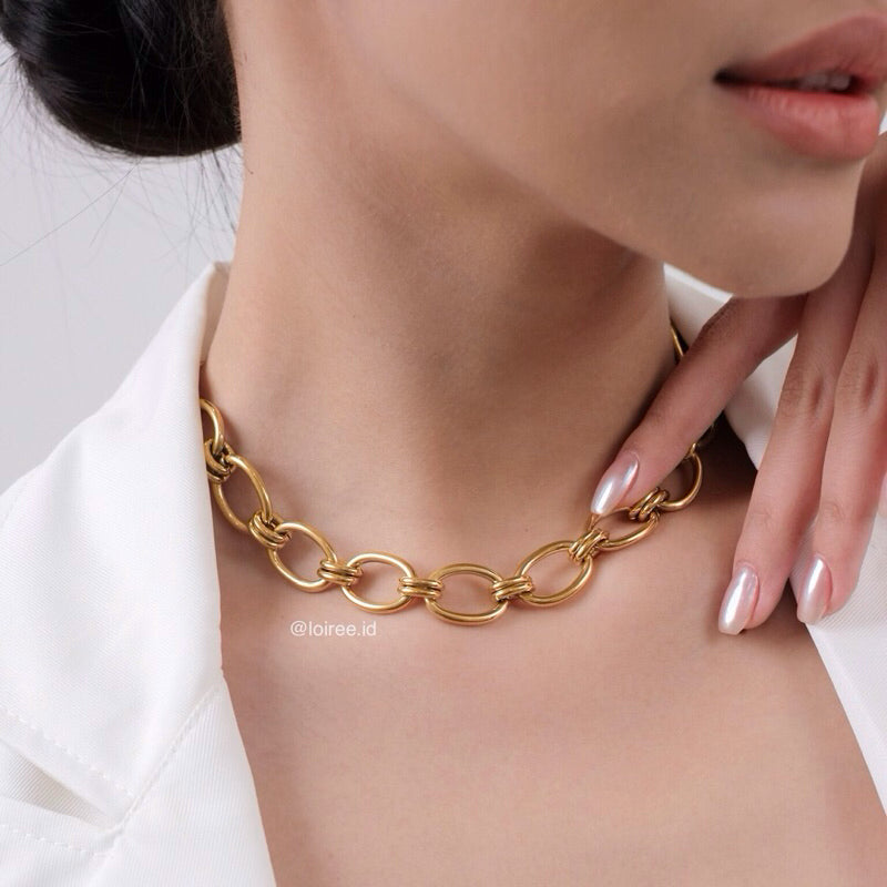FIGARO Golden Chain Necklace Bracelet - Gold Plated