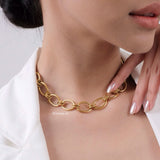 FIGARO Golden Chain Necklace Bracelet - Gold Plated