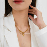 LAINEY Heart Link Chain Necklace - Gold Plated