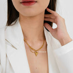 LAINEY Heart Link Chain Necklace - Gold Plated