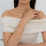 MICAH Double Layer Heart Bracelet - Gold Plated