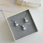 Wedding Necklace & Earrings Set - Zirconia Jewelry Set / Set Kalung Anting / Set Perhiasan Wanita