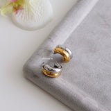 POSH Two Tone Stud Earrings - Gold Plated