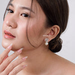 HAZEL | Wedding Collection - Zirconia Pearl Stud Earrings