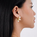YURI | Lunar - Gold Plated Pearl Earrings