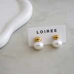 MERYL Pearl Stud Earrings - Gold Plated