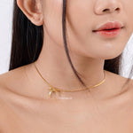 SOLEIL Coquette Bow Choker Necklace - Gold Plated
