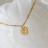 ROSE MEDALLION Chain Necklace - Gold Plated