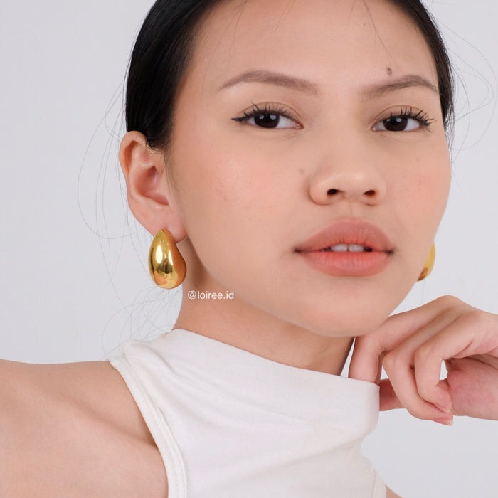 RICCI Chunky Droplet Earrings - Gold Plated