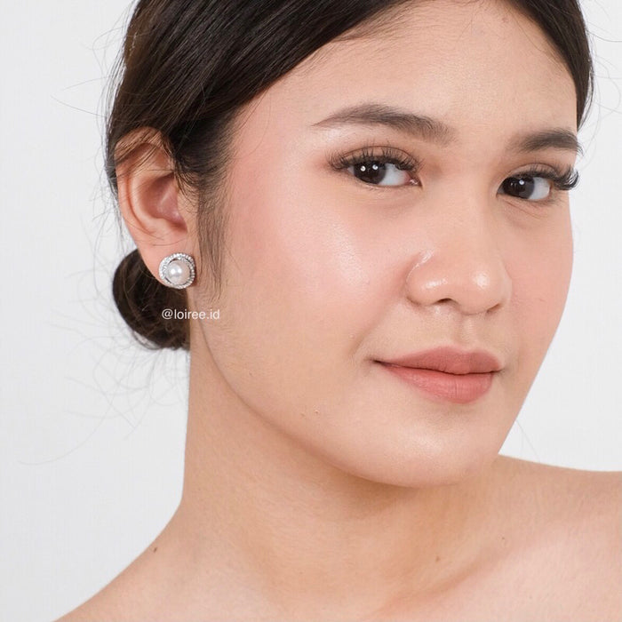 RALINE Zirconia Pearl Stud Earrings - Wedding